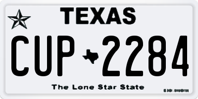 TX license plate CUP2284