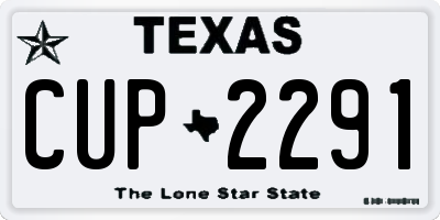 TX license plate CUP2291
