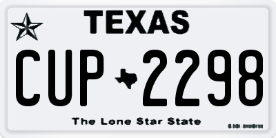 TX license plate CUP2298