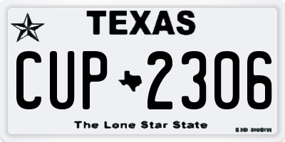 TX license plate CUP2306