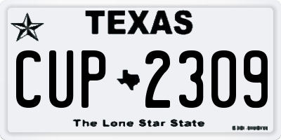 TX license plate CUP2309