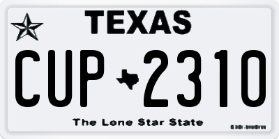 TX license plate CUP2310
