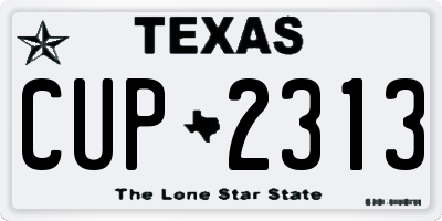 TX license plate CUP2313