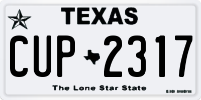 TX license plate CUP2317