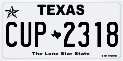 TX license plate CUP2318