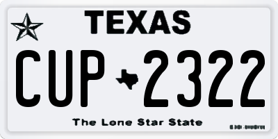 TX license plate CUP2322