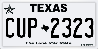 TX license plate CUP2323