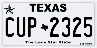 TX license plate CUP2325
