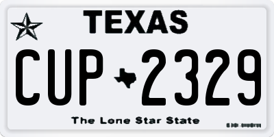 TX license plate CUP2329