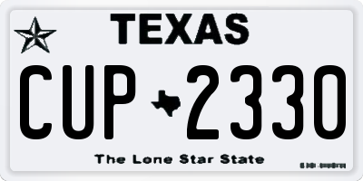 TX license plate CUP2330