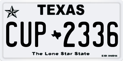 TX license plate CUP2336