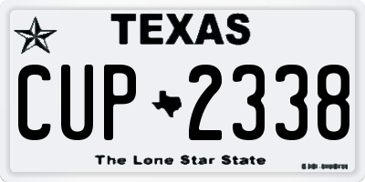 TX license plate CUP2338