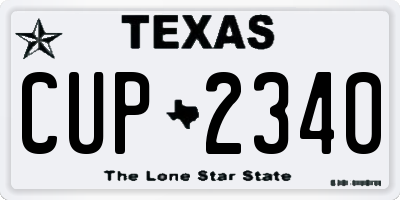 TX license plate CUP2340