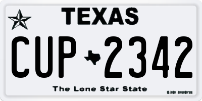 TX license plate CUP2342