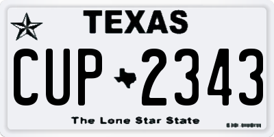 TX license plate CUP2343