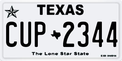 TX license plate CUP2344