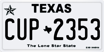 TX license plate CUP2353