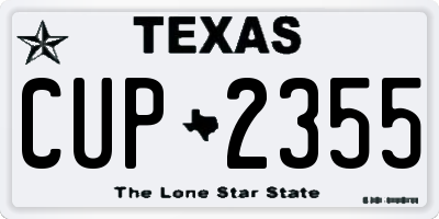 TX license plate CUP2355