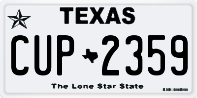 TX license plate CUP2359