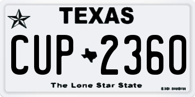 TX license plate CUP2360