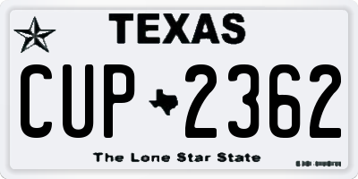 TX license plate CUP2362