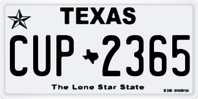 TX license plate CUP2365