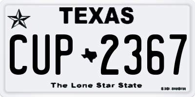 TX license plate CUP2367