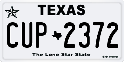 TX license plate CUP2372
