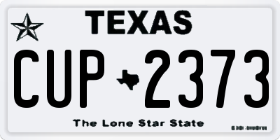 TX license plate CUP2373