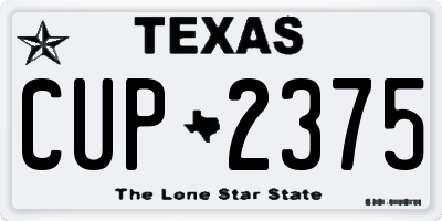 TX license plate CUP2375