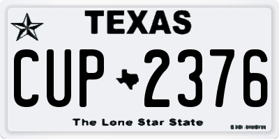 TX license plate CUP2376