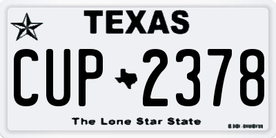 TX license plate CUP2378
