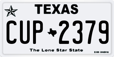 TX license plate CUP2379
