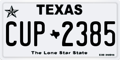 TX license plate CUP2385