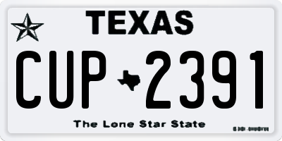 TX license plate CUP2391