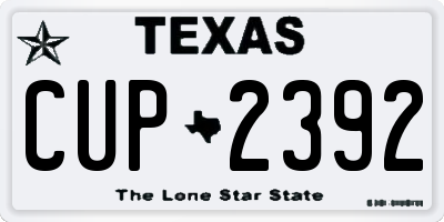 TX license plate CUP2392