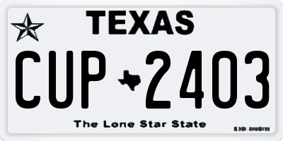TX license plate CUP2403
