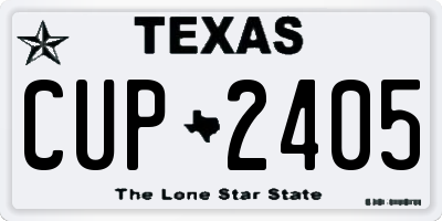 TX license plate CUP2405