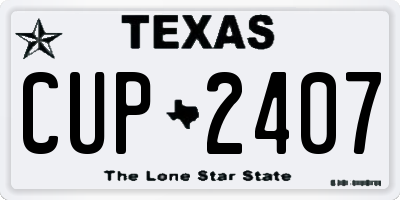 TX license plate CUP2407