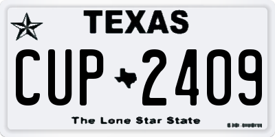 TX license plate CUP2409