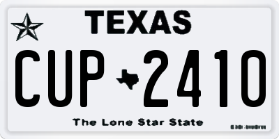 TX license plate CUP2410