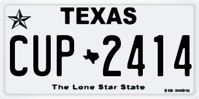 TX license plate CUP2414