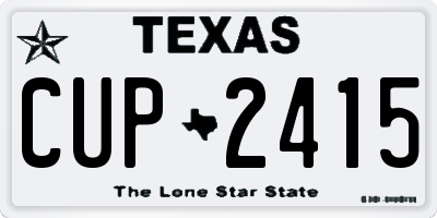 TX license plate CUP2415