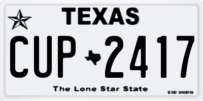 TX license plate CUP2417