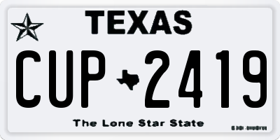 TX license plate CUP2419