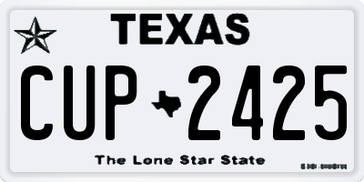 TX license plate CUP2425