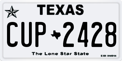 TX license plate CUP2428
