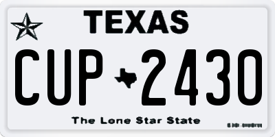 TX license plate CUP2430