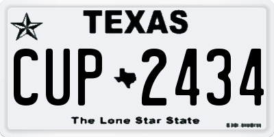 TX license plate CUP2434