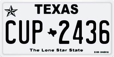 TX license plate CUP2436